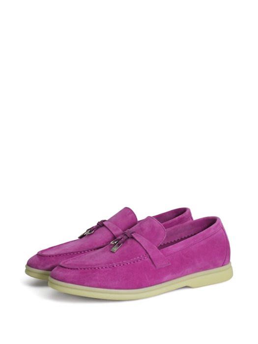 Loro Piana лоферы замша фуксия ОК-00253