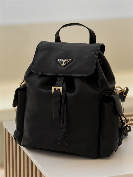 PRADA рюкзак гладкая кожа черный золото РК-00746