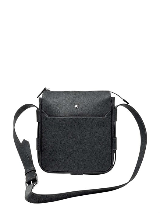 MONTBLANC мессенджер кожа софьяно черный МС-01639