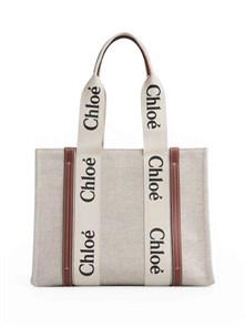 {{photo.Alt || photo.Description || 'CHLOE сумка-шоппер тканевая бежевая коричневые полосы из кожи'}}