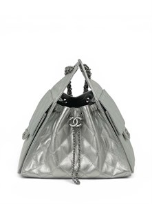 CHANEL сумка Hobo 26 см кожа икра серебристая серебро СК-01652