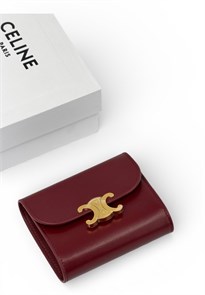 CELINE кошелек красная гладкая кожа на золоте КЛ-00956