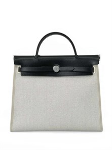 {{photo.Alt || photo.Description || 'HERMES Herbag сумка 31 см серый текстиль черная кожа серебро'}}