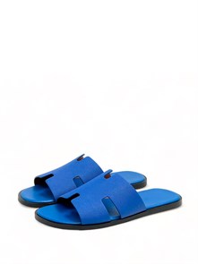 {{photo.Alt || photo.Description || 'HERMES Тапочки из синей кожи эпсом синяя стелька'}}