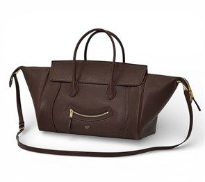CELINE сумка коричневая кожа на золоте СК-00754