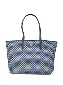 PRADA сумка нейлон принт треугольники синяя СК-01379