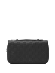 LV кошелек XL с ручкой кожа шашка черный КЛ-0877