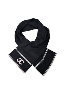 CHANEL шарф вязаный кашемир черный ШФ-00669
