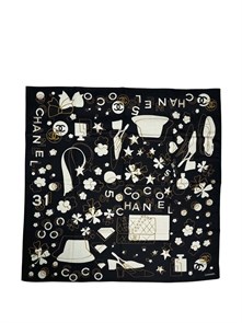 CHANEL платок кашемир и шелк черный ПЛ-00661