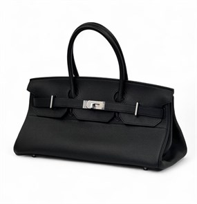 Hermes сумка Shoulder 42 см кожа того черная серебро СК-00716