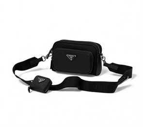 {{photo.Alt || photo.Description || 'PRADA мессенджер два отделения черый нейлон - кожа'}}