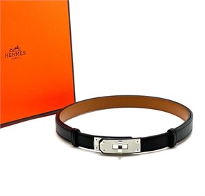 HERMES ремень Келли черный серебро РМ-00223