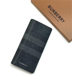 BURBERRY купюрница серая металлическое лого КП-2343