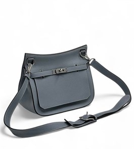 HERMES сумка Jypsiere 28 см из кожи того серо-голубая СК-8960