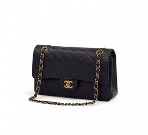CHANEL сумка 2.55 гладкая кожа в клетку 25 см фиолетовая золото СК-00286