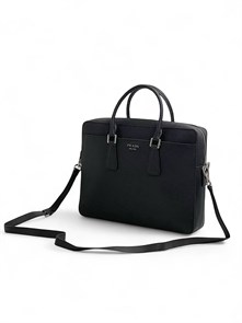 PRADA портфель кожа софьяновая черный логотип метал. буквы ПР-1419