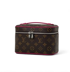 LV косметичка Nice коричневая монограмма розовая ручка маленькая НС-00280