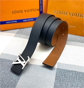 LV ремень кожа Того черно-коричневый пряжка LV серебро РМ-1148