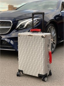 FENDI 50 см чемодан серебро красная ручка ЧМ-2659