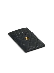 CHANEL визитница кожа икра черная золото ВЗ-00245