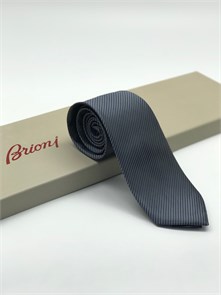BRIONI галстук в полоску серый ГЛ-0831