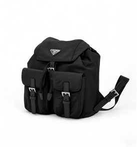 PRADA рюкзак черный нейлон маленький серебро РК-00478