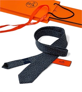 HERMES галстук синий ГЛ-00118