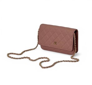 CHANEL сумка Woc кожа икра в клетку розовая золото СК-00260