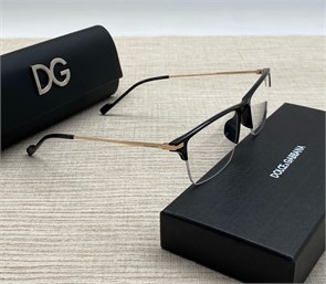 DOLCE GABBANA оправа с черным ободом сверху и черными душками на золоте ОО-1575