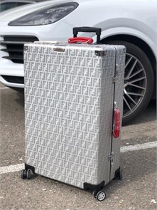 FENDI 70 см чемодан серебро красная ручка ЧМ-1217