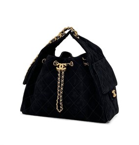 CHANEL сумка Hobo замша черная золото СК-00290