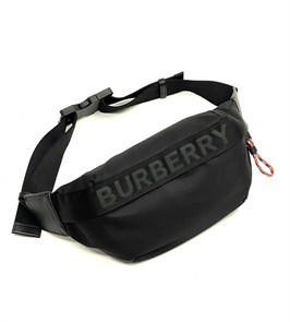 BURBERRY поясная сумка нейлоновая черная с вышитой надписью BURBERRY СЛ-2578