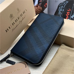 BURBERRY кошелек большой клетка синий КЛ-1423
