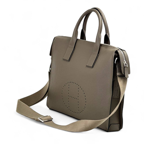 HERMES портфель кожа того перфорированный логотип спереди графитовый ПР-2080