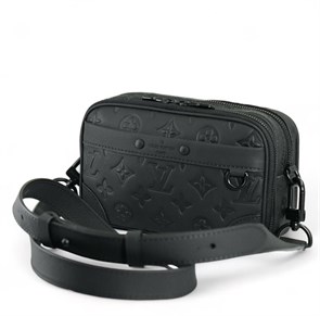 LV мессенджер бумажник Alpha Wearable черная кожа тисненная монограмма МС-2360