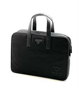 PRADA портфель черный нейлон прорезиненный логотип в углу ПР-2312