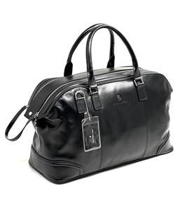 Ermenegildo Zegna дорожная сумка гладкая кожа две молнии черная ДС-1693