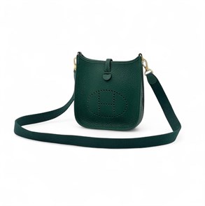 HERMES сумка Evelyne mini кожа Того 16 см зеленая СК-9478