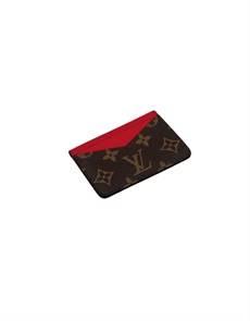 LV визитница коричневая монограмм красная кожа ВЗ-00178