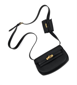 HERMES сумка Kelly Moove 19 см гладкая кожа черная золото СК-00455