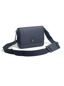 GUCCI мессенджер синий канва монограмма с клапаном МС-1970