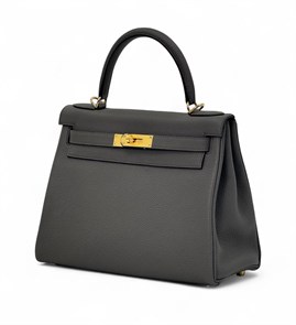 HERMES сумка Kelly кожа Того 28 см серая фурнитура золото СК-9965