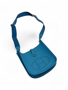 HERMES сумка Evelyne кожа Того 29 см голубая СК-00506
