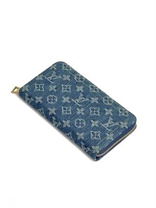 LV кошелек джинсовый синий монограмм золото КЛ-00537