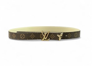 LV ремень коричневая монограмма пряжка LV золото двухсторонний РМ-00544