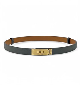 HERMES ремень Келли серый золото РМ-00542