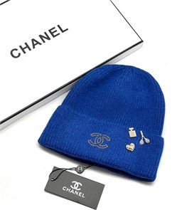 CHANEL шапка синяя на золоте ШП-00560