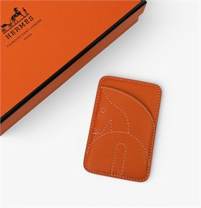HERMES визитница на магните оранжевая кожа ВЗ-00947