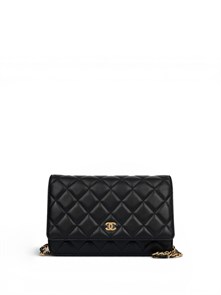 CHANEL сумка Woc черная гладкая кожа на золоте СК-00908