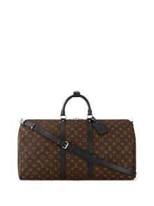 LV дорожная сумка Keepall 50 см коричневая монограмма черная кожа ДС-1895